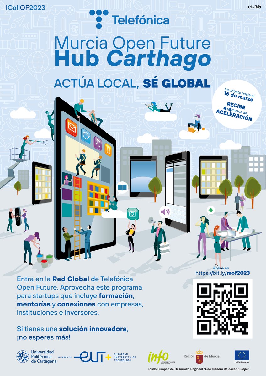 talentUPCT's tweet photo. ¿Tienes una idea innovadora? Queremos ayudarte a desarrollarla y a crecer. ¡Inscríbete en el #HubCarthago de Telefónica @OpenFuture_ en https://t.co/apt1vUMge0 y disfruta de todas las ventajas de ser futurista!
Hasta el 16/3
Con @UPCTnoticias @infoRMurcia y @Telefonica https://t.co/ELQehPa7Cn