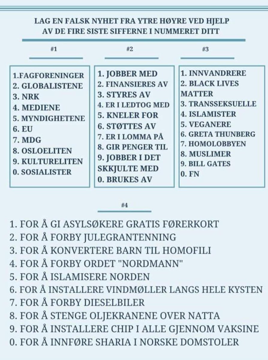 S_Elisabeth_S's tweet photo. Konspirasjonsteorigenerator.
Kjør! https://t.co/F9VJ1HXWcd