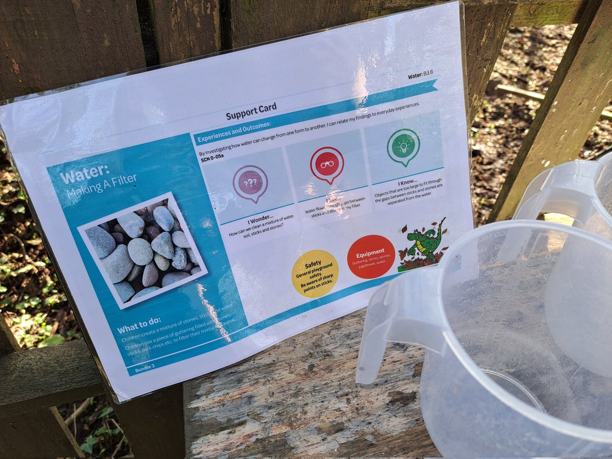 ERC_STEM's tweet photo. All set up in the Mud Kitchen at Off Grid Kids for some outdoor STEM on a beautiful morning. The focus is on separating mixtures with the challenge of creating filters to clean water @BusbyPrimary @NAC_STEM #BuildingERCsSTEMpire #OutdoorSTEM #SDGs https://t.co/JA4j3E065K
