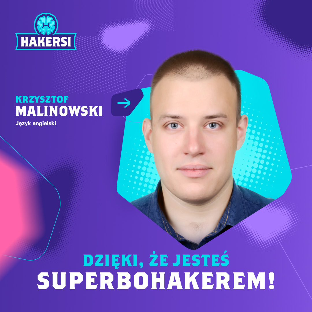 hakersiPL's tweet photo. Poznajcie Krzyśka! 🙂 To nasz wieloletni SuperBohaker — pracuje z dzieciakami w Mincerafcie,  ucząc ich angielskiego. Krzysiek zaproponował w tym roku, że może dodatkowo przygotować #Hakersów do matury z angielskiego! Jesteś prawdziwym #SuperBohakerem!

#Hakersi #SuperBohakerowie https://t.co/DnmEkozy1f