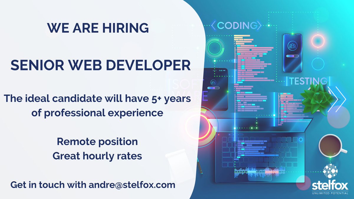 StelfoxGroup's tweet image. Calling all Senior Web Developers! We have a great opportunity for the right candidate. Get in touch with Andre Kachan to find out more.
lnkd.in/e8ksKNig
#opportunity #seniorwebdeveloper #remotework #contract