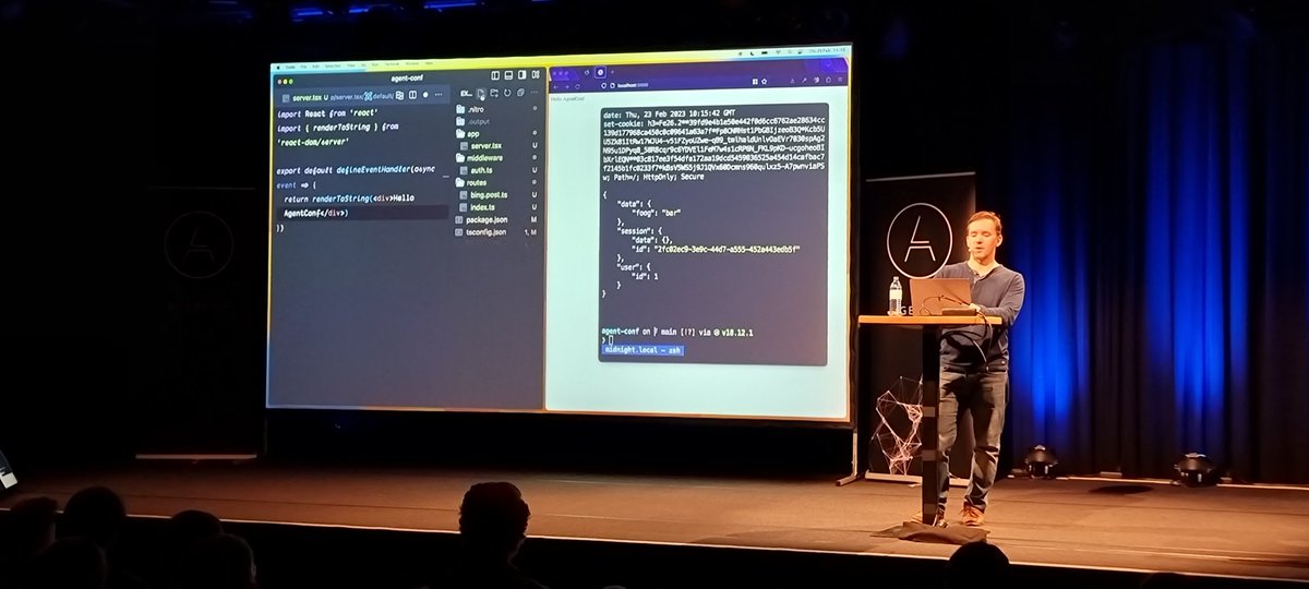 DominicGebhart's tweet photo. Nuxt Nitro Server 🤯 crazy stuff #AgentConf https://t.co/wIFa9AWaiz