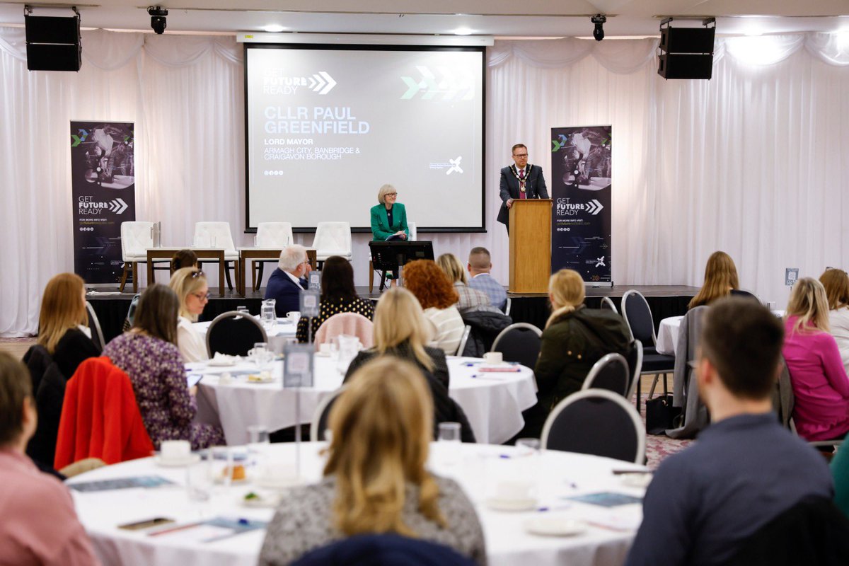 abcb_council's tweet photo. Opening the #Employability & #Skills Conference, Lord Mayor @PaulGreenfield4 highlights the importance of achieving a skilled economy & the need to "ensure people are better equipped to take full advantage of the opportunities provided by our dynamic economy." #GetFutureReadyABC https://t.co/klc19mT6QQ