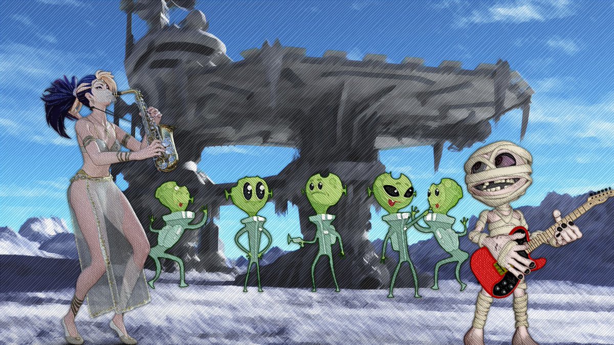 LilMummy7's tweet photo. Q:  What type of music do aliens like most? 
A: Nep-tunes! 
#ChatGPT #AI #readersdigest #space #starwars #animals #aliens #planet #music #movie #fanart #lilmummy #gaming #jokes #follow #cr #influencer #art #love #NFTdrops #NFT #nftart #NFTartist #NFTCommunity #cryptoworld https://t.co/p5E9UC9q7f