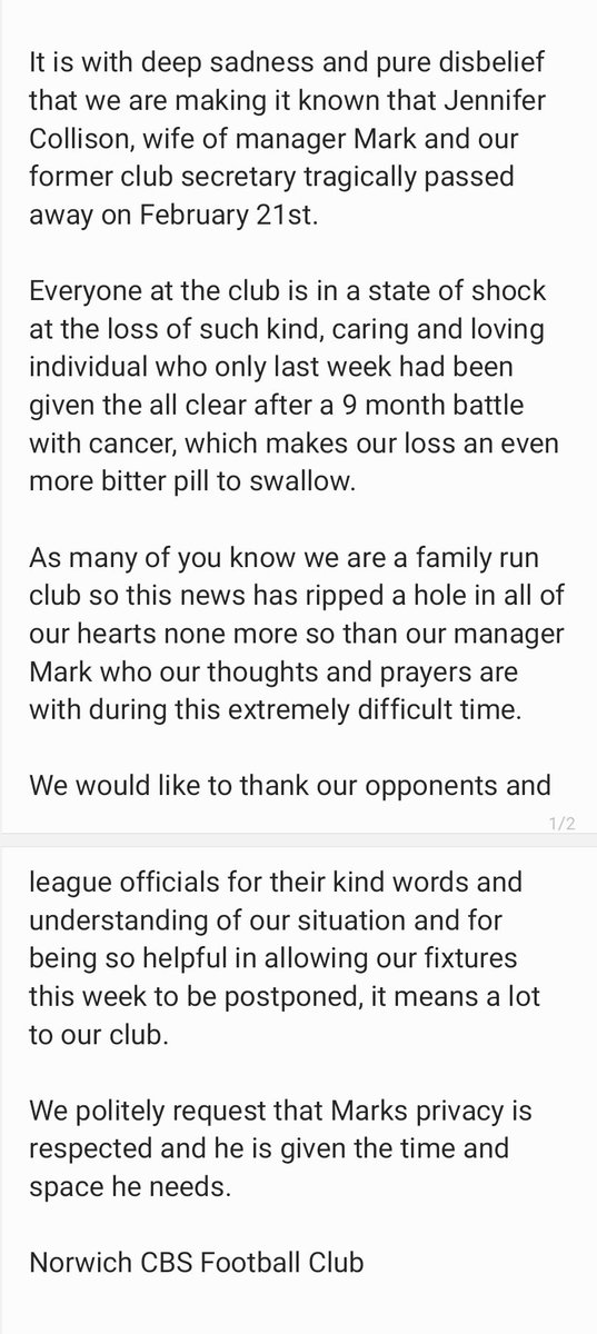 Norwich CBS FC tweet media