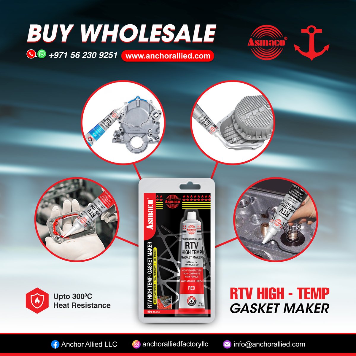 Asmaco RTV high-temperature #gasket  maker is a versatile and reliable product that is essential for a variety of industrial applications. #RTV stands for "room temperature vulcanizing,"