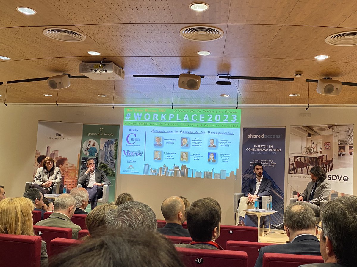 HerAlmudena's tweet photo. @ProWorkSpaces participa en la jornada #WORKPLACE2023 @CesineEditorial @JuanjoNBC @OscarGarTo “El sector de la oficina flexible es más rentable que el alquiler tradicional” #coworking #centrosdenegocios #workspaces #oficinas https://t.co/Rud7WoteL0