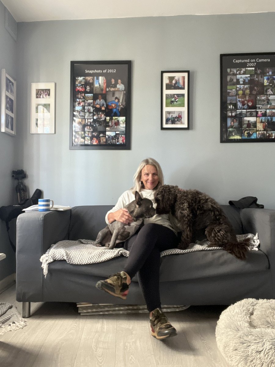 Cuppa and cuddle time with Frankie and Bud ready for #popmaster with Ken Bruce <a href="/BBCRadio2/">BBC Radio 2</a> #brewwithbruce