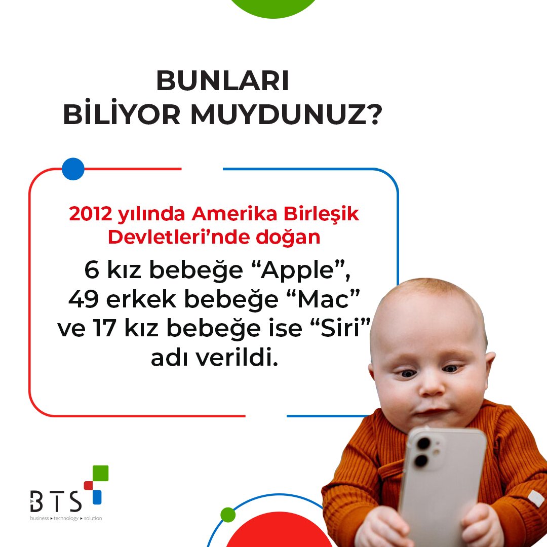 bts_tr's tweet photo. 2012 yılında ABD’de doğan 6 kız bebeğe Apple, 49 erkek bebeğe Mac ve 17 kız bebeğe ise Siri adı verildiğini biliyor muydunuz?
#BTS #QMex #QMexSaaS #QMexWorkflow #GMP #dijitaldönüşüm #yazılım #dataintegrity #GAMP5 #21CRF11 #BusinessTechnologySolution #Apple #Mac #Siri https://t.co/gBxiLuyzGf
