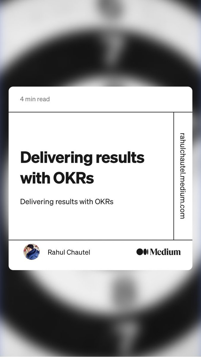 My take on how to build and deliver results through OKRs. I hope this will help you unlock the power of OKRs and build an objective driven-high performing team. 
#okr #leadership #teameffectiveness #results #goals #goalsetting #objectivesandkeyresults 
link.medium.com/Tbn8VonnExb