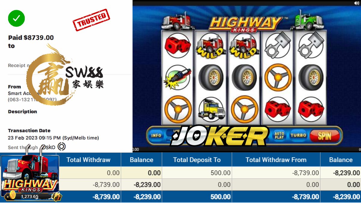AusSw88's tweet photo. 🔥 One of the SW88 Dear Member only deposit $500 to win $8,739🔥

🎮 Product – Joker
🎰 Game Tip - Highway
💰 Deposit - $500
💰 Big Win - $8,739
⚠️Just Deposit 5 Time

🤑We Provide Best &amp; Fast Services , 100% Trusted Company

📲WhatsApp - https://t.co/YMq1nGQ3kO https://t.co/gCaQ1uPeI1