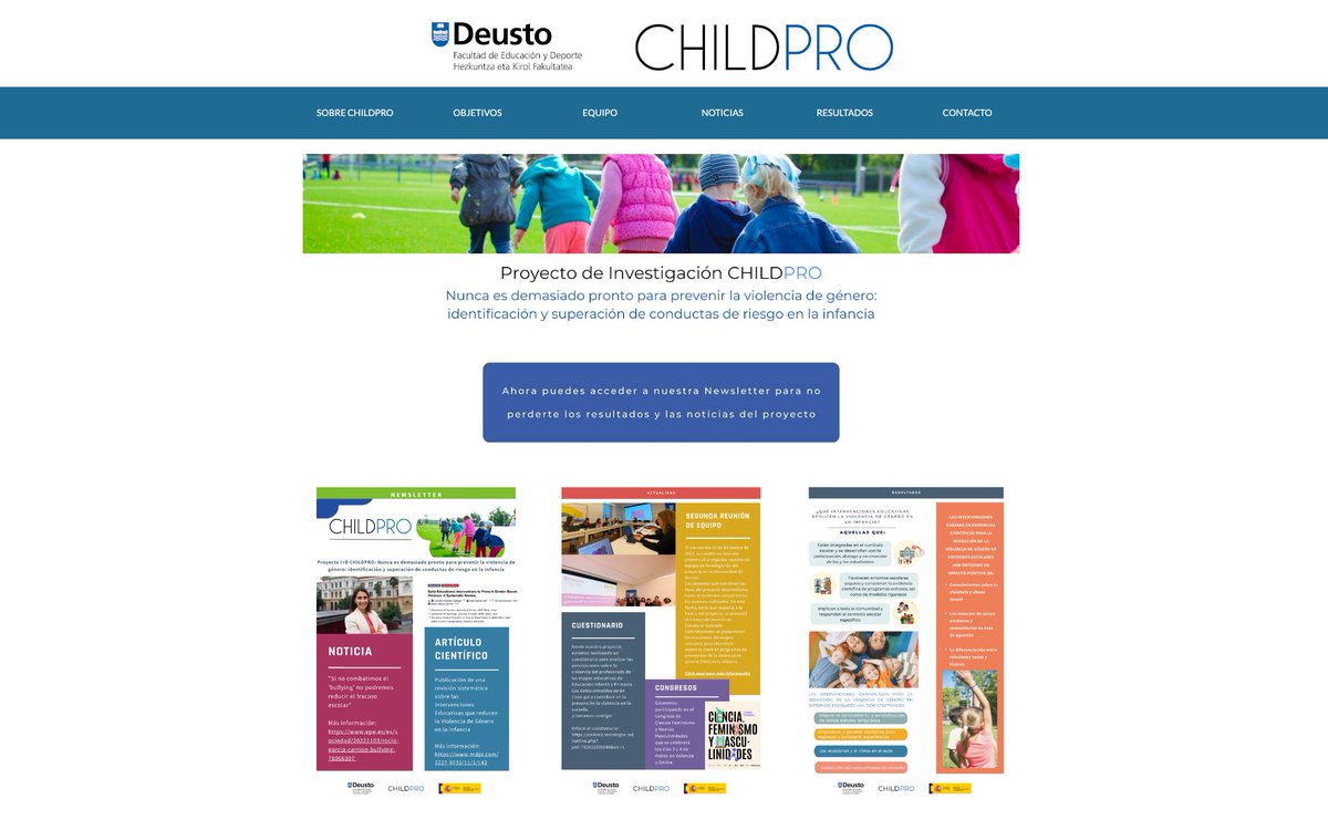 Si tienes interés en la prevención de la violencia en la infancia, puedes explorar nuestra web para saber más sobre nuestro proyecto y sus resultados: 
childpro.deusto.es/es/childpro-so…