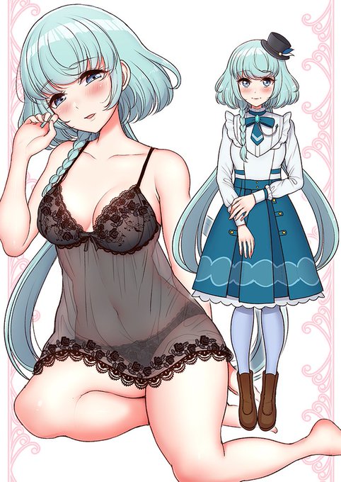 アリシア様誕生日おめ(再掲)
黒下着オンリーイラスト本より1ページ。 