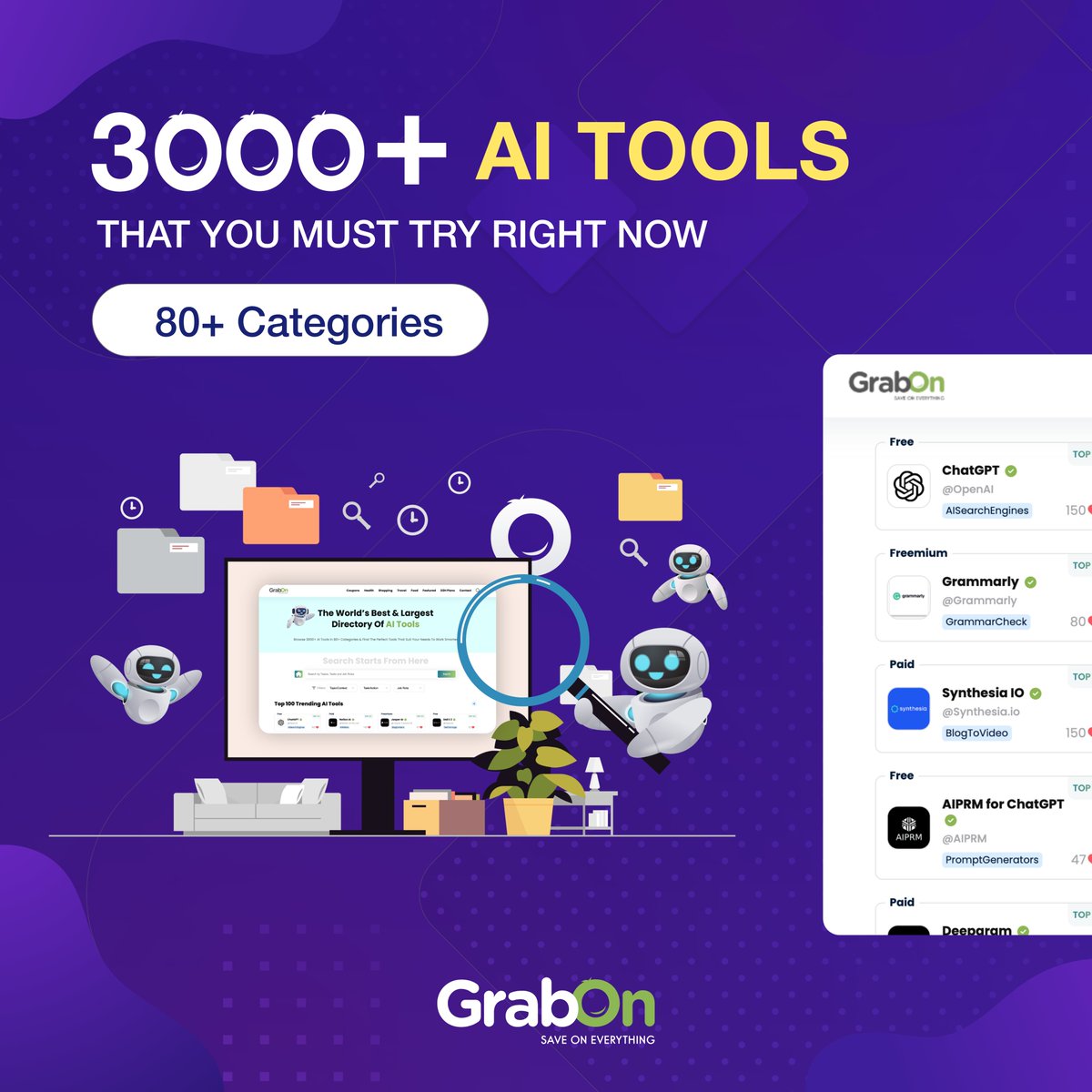 GrabOnIn's tweet photo. Get your productivity into overdrive! We've got 3000+ AI Tools to make every job role easier. Check out the link for easy access to the tools you need ⚡️
https://t.co/5pbOY5RXqL
#BoostYourProductivity #GrabOn #aitools #digitalmarketingtools #designertools #contentwritingtools https://t.co/iSc7EZfWCp