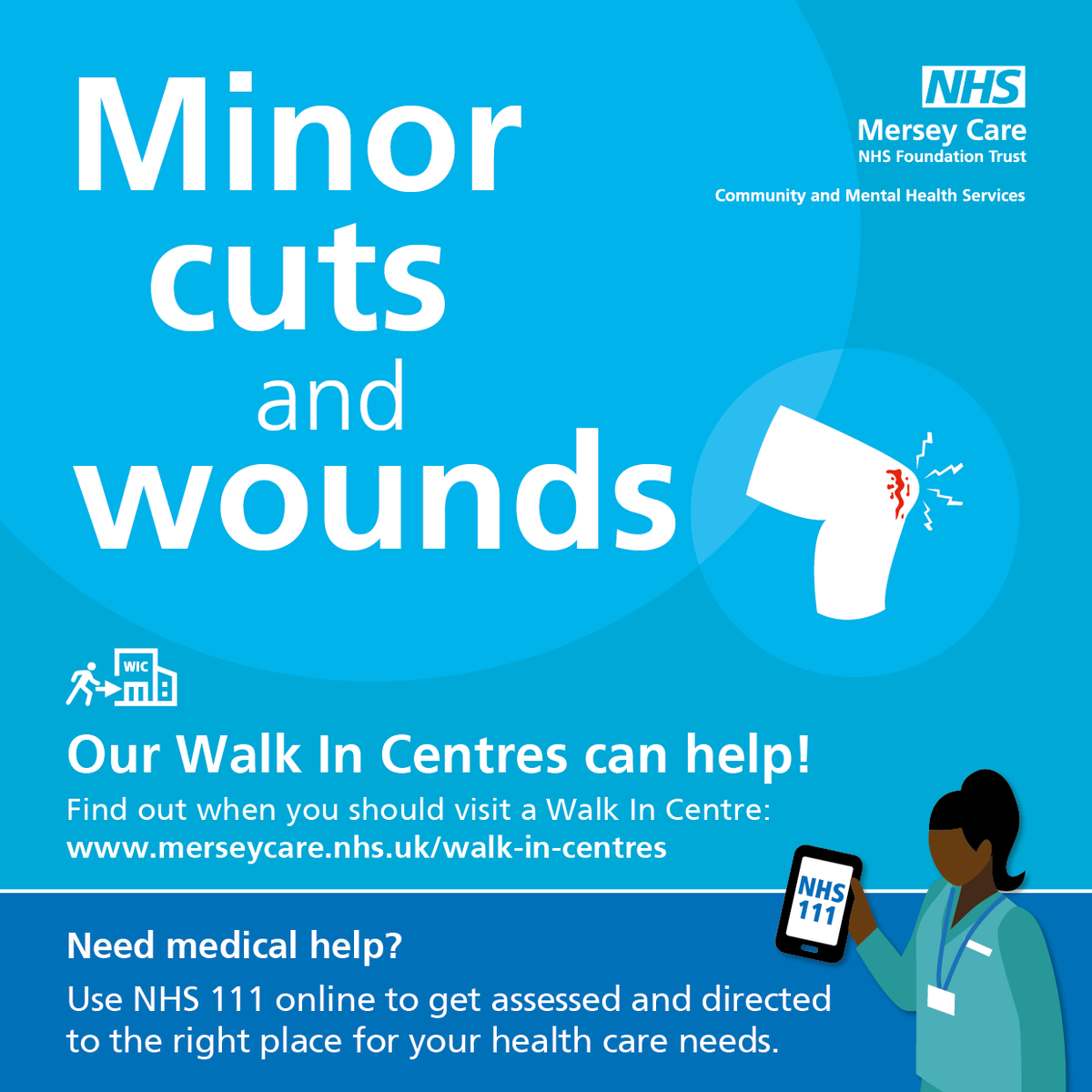 Mersey_Care's tweet photo. Our campaign aims to help local residents know when they should attend one of our #WalkInCentres across #Liverpool, #Knowsley and South #Sefton π
Demand during winter places a strain on #NHS services, it's important that we choose the right service β¬
https://t.co/3gQ7Zn0p3x https://t.co/mQ0gGP3PnH