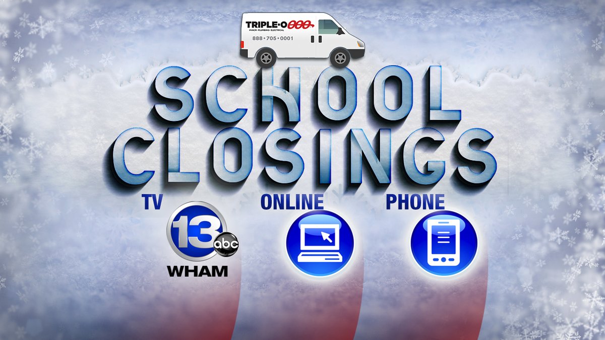 13WHAM's tweet image. SCHOOL CLOSINGS:  The list has gotten bigger in last hour - updates here: 
bit.ly/2K7vlO7