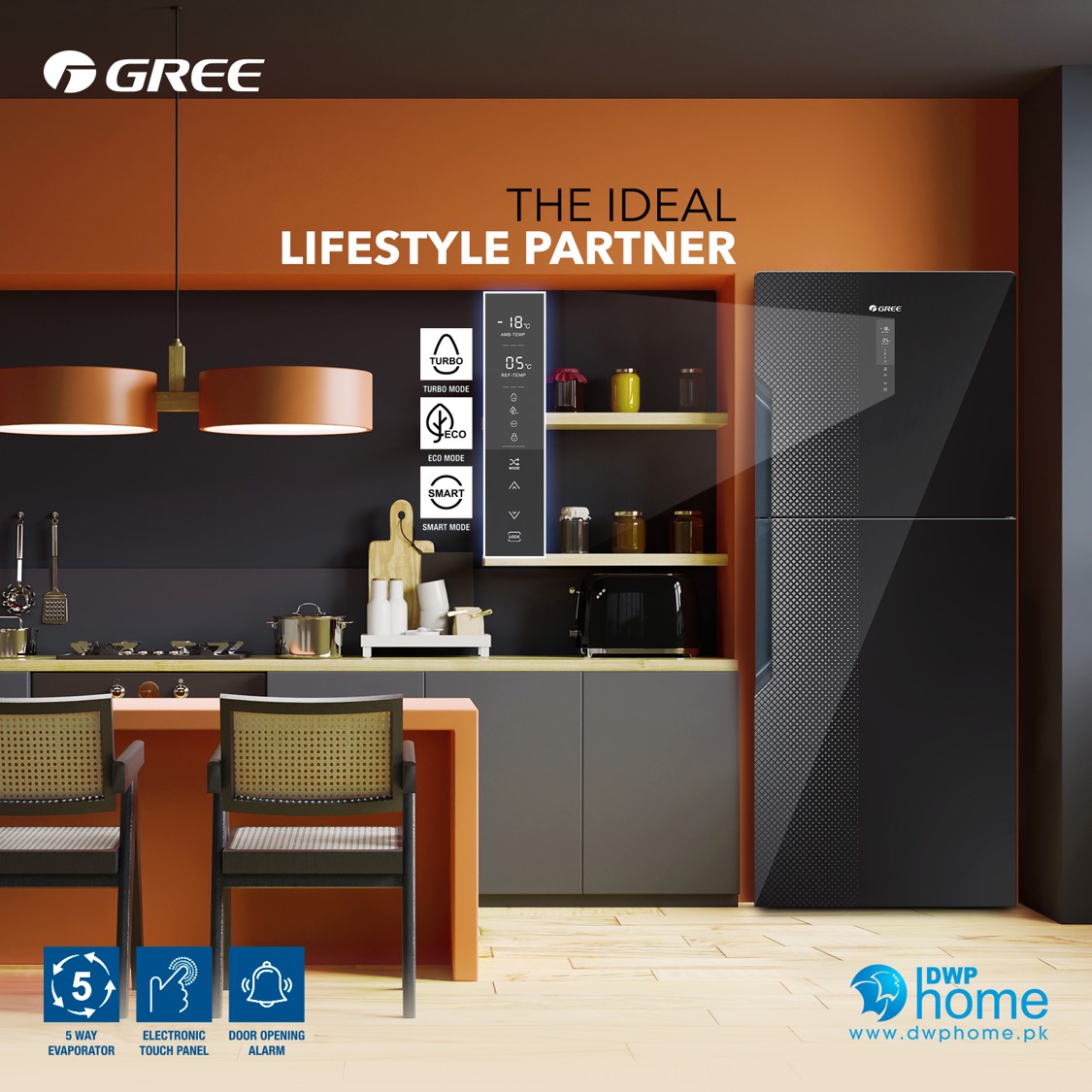 GreePakistan's tweet photo. GREE’s spectacular Everest Digital Series Refrigerators are designed to enhance your kitchen in every way possible! Equipped with the advanced 5-Way Evaporator, it keeps your perishables garden fresh for longer. 

Buy Now: https://t.co/o6IN5jl274 

#MakingLifeBeautiful #GREE https://t.co/qQSstY7mZx