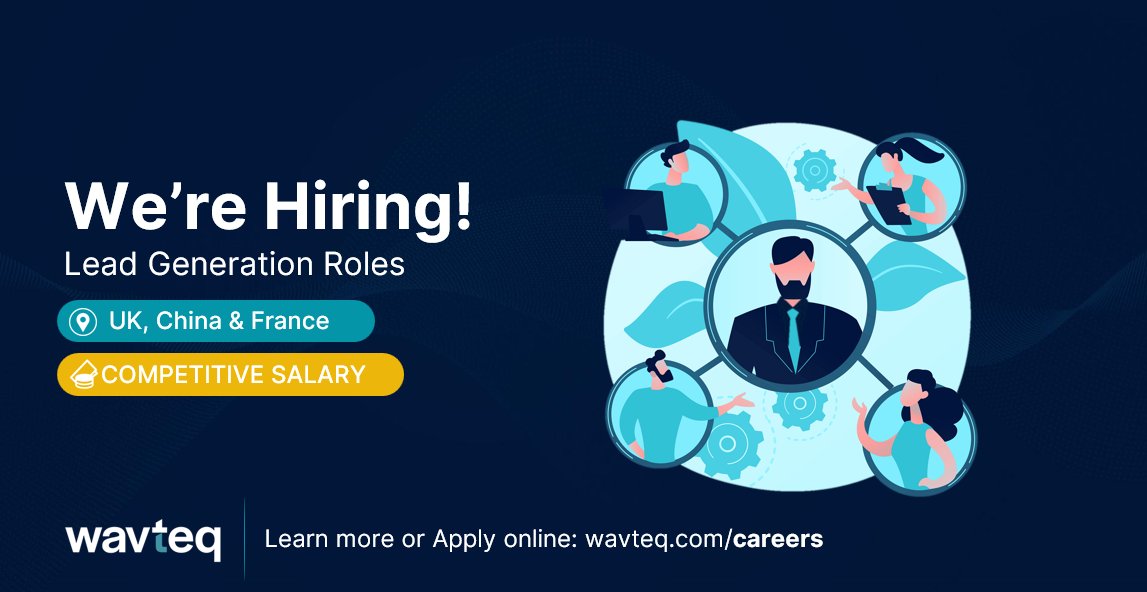wavteq's tweet photo. Join our expanding Lead Generation Team.

- Head of UK and Europe Lead Generation
- FDI Lead Generation Specialist, France
- FDI Lead Generation Manager, China

https://t.co/CNYeXDeimj https://t.co/pqiEJKgxR6