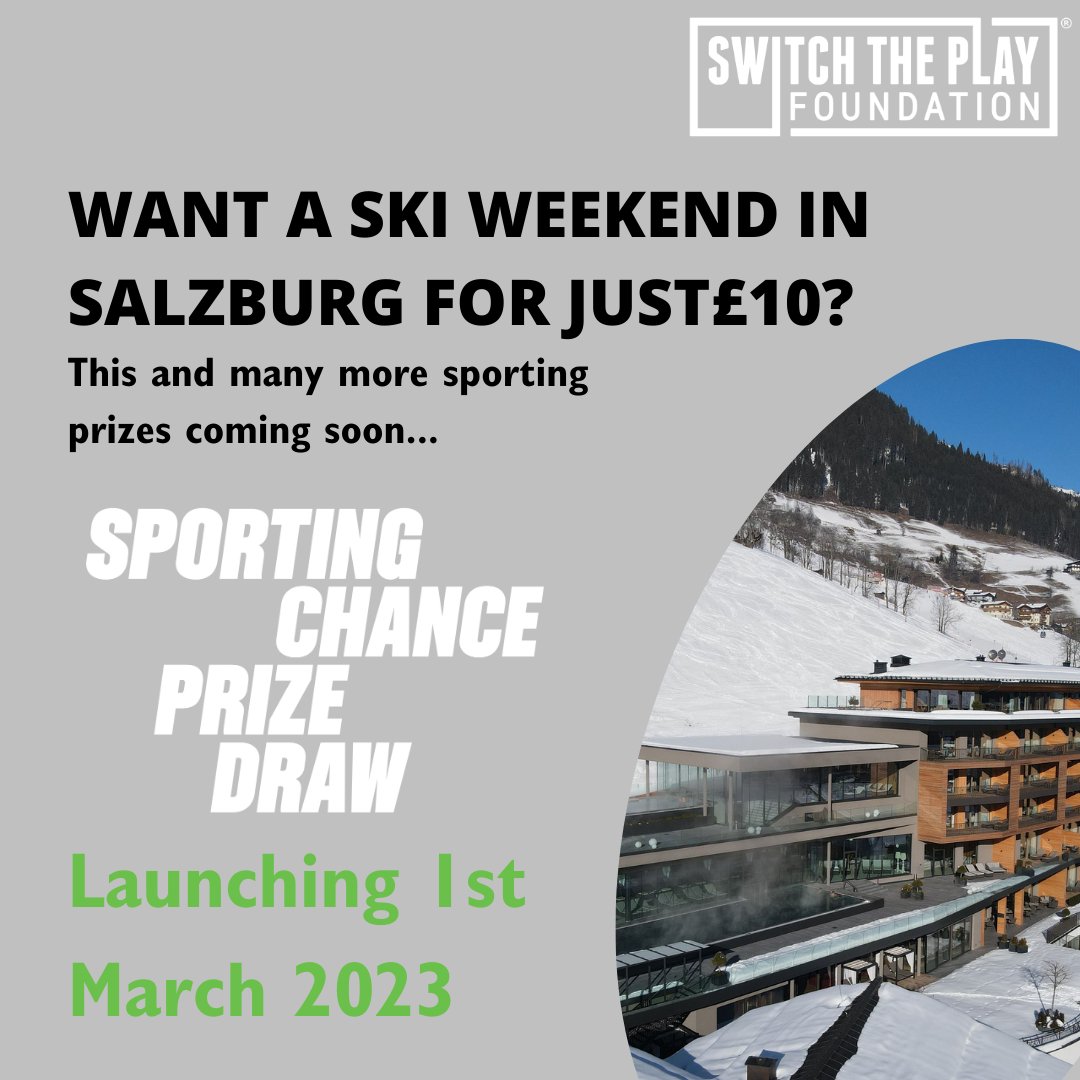 Sporting Chance Prize Draw is launching on the 1st of March! Sign up through the link in our bio to be in with the chance of winning!
💚100% of  donations through our link, go directly to us
💚 80 prizes available to win
💚 Enter for just £10

<a href="/SportingDraw/">Sporting Chance Prize Draw</a>  #sportingchance