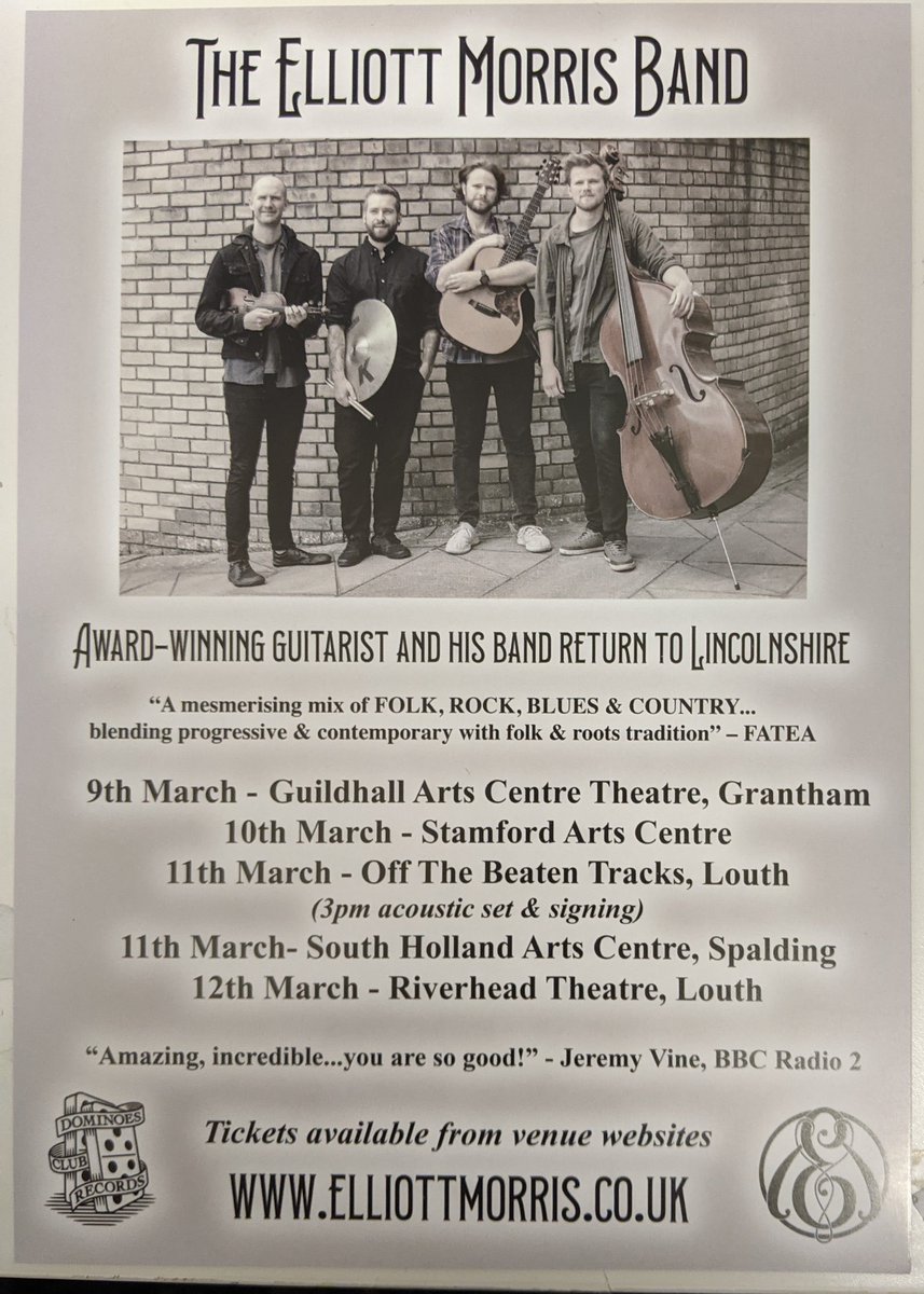 offthebeatentks's tweet photo. We'll have live music in store from the brilliant @elliottmorris on Sat 11th March at 3pm

The band are touring #Lincolnshire including a night at @louthplaygoers on Sun 12th

#lincsconnect #livemusic #recordshop https://t.co/cdQpmSDg7F