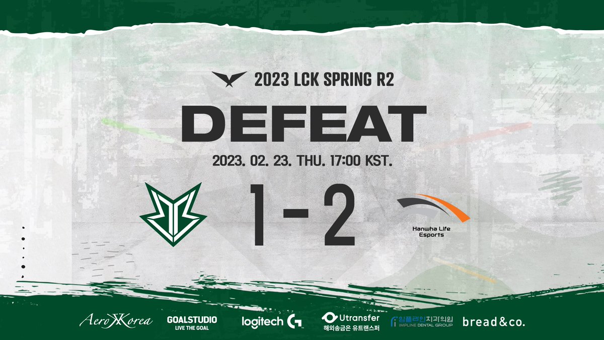 Brionesports's tweet photo. [2023 #LCK SPRING R2 vs HLE]

오늘 승리 가져오지 못했지만,
기운 잃지 않고 돌아오겠습니다.

We couldn't take victory today,
We'll be back with full energy.

#BRION #ONETEAMBEBOLD #GOBRO https://t.co/ZoJX78hTSg
