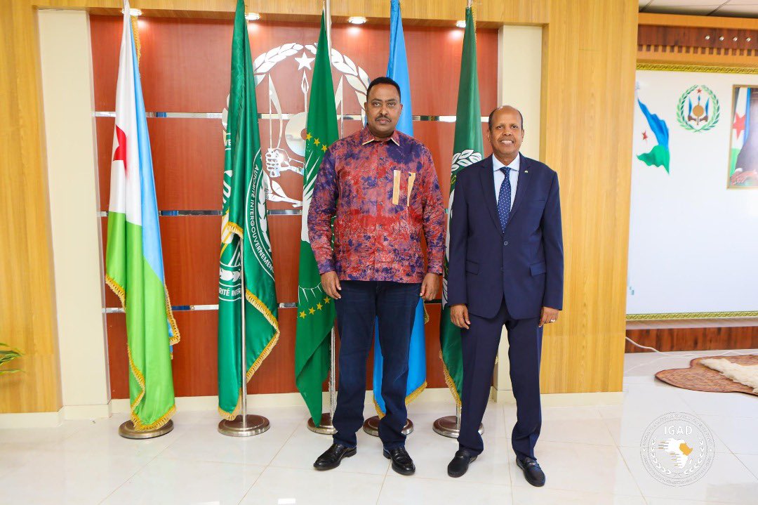 DrWorkneh's tweet photo. Good engagement with my brother H.E. @ymahmoudali, the foreign minister of Djibouti at his office this morning. We debriefed on the just concluded successful AU Council &amp; Summit and our collective action to help accelerate regional integration within the framework of @AfCFTA. https://t.co/lnn8YS1xPJ