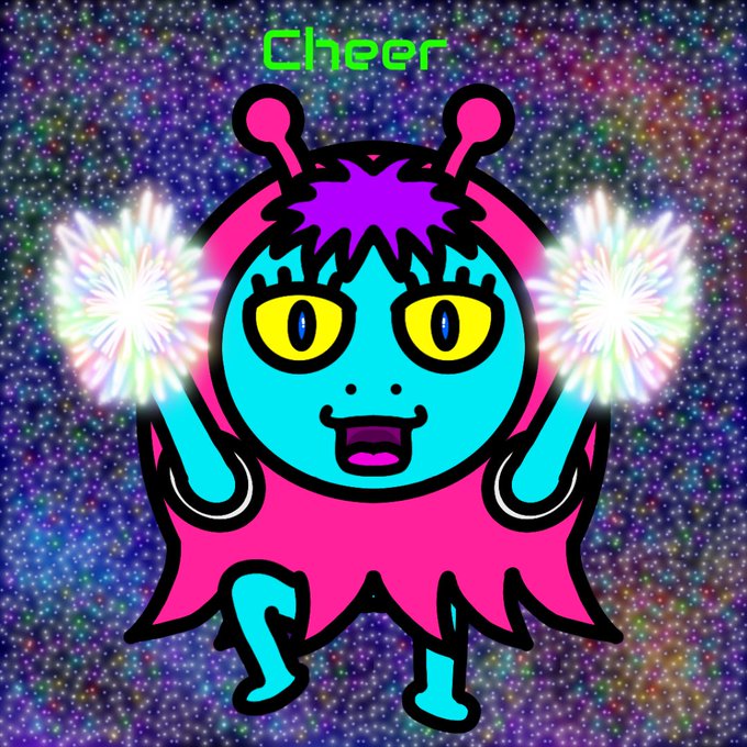 らくがきミンナエイリアン明日もガンバレ～#らくがき#イラスト#応援 