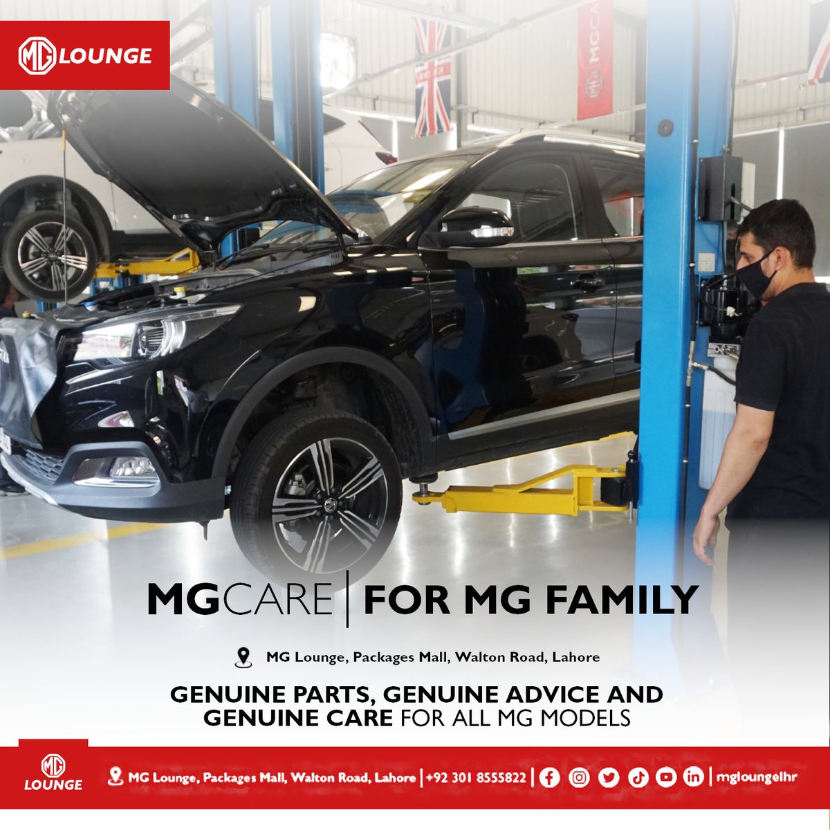 MgLoungeLHR's tweet photo. MG CARE: your one-stop-shop for all your car servicing needs.π§π
For Appointments Call Us:
042 32089335
042 32081053
0301-8555822
Visit us at:
MG Care, Packages Mall, Walton Road, Lahore.
#mg #mglounge #mgmotorspakistan #mgcare #mgfamily #WeAreMG https://t.co/xj7j7fZpF4