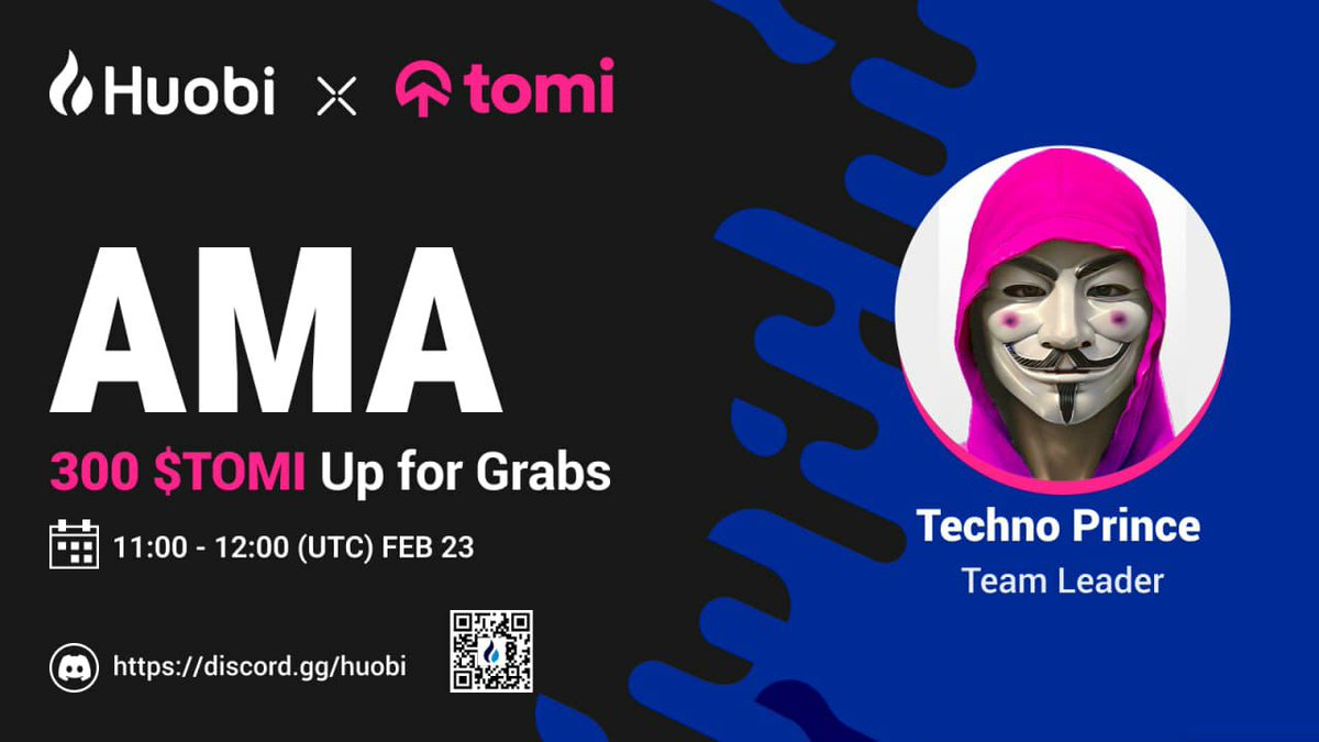 tomipioneers's tweet photo. Join us for an interview at Huobi's discord!
Come show your power Pioneers!
https://t.co/Lar4GoROpN https://t.co/j42cQNnUVW