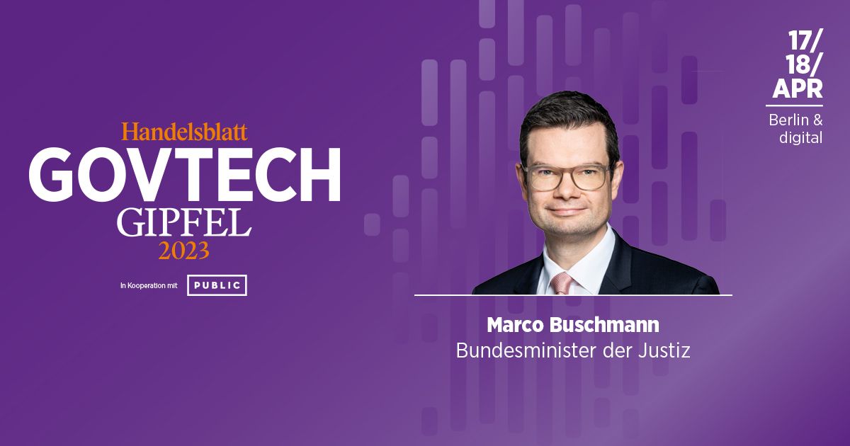 GovGipfel's tweet image. #SpeakerNews: Wir freuen uns über die Zusage des Bundesjustizministers @MarcoBuschmann! Wie steht es um den „Pakt für den digitalen Rechtsstaat“? Hat sich der #Digitalcheck für Gesetze bewährt? Was muss passieren, damit der #Bürokratieabbau vorankommt? #HBGovTech #GovTechGipfel