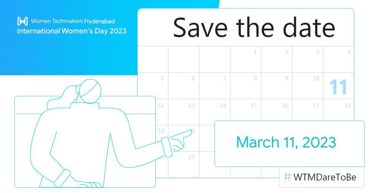 Hello folks! 
We are back again with super exciting news🥳
International Women's Day 2023 is going to happen on March 11th in our Hyderabad 🎉
Stay tuned for more updates!