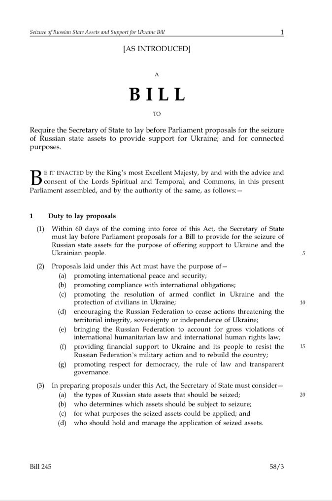 RhonddaBryant's tweet photo. My Seizure of Russian State Assets and Support for Ukraine Bill is published today and will get a second reading tomorrow as long as no MP objects. It’ll be the anniversary of the second invasion of Ukraine so I hope nobody will object. Please RT and like if you support https://t.co/pbV31EjhJc