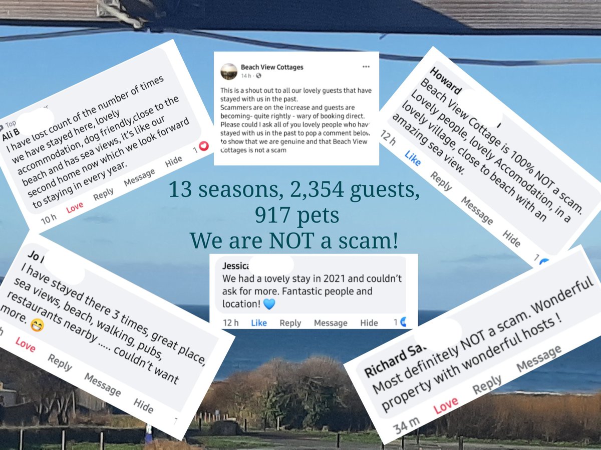 BeachViewCotts's tweet photo. #fightingscammers
Book with us with confidence. Your holiday is in safe hands. 
https://t.co/8uDSCXfXLp https://t.co/7OXIZo5EuX