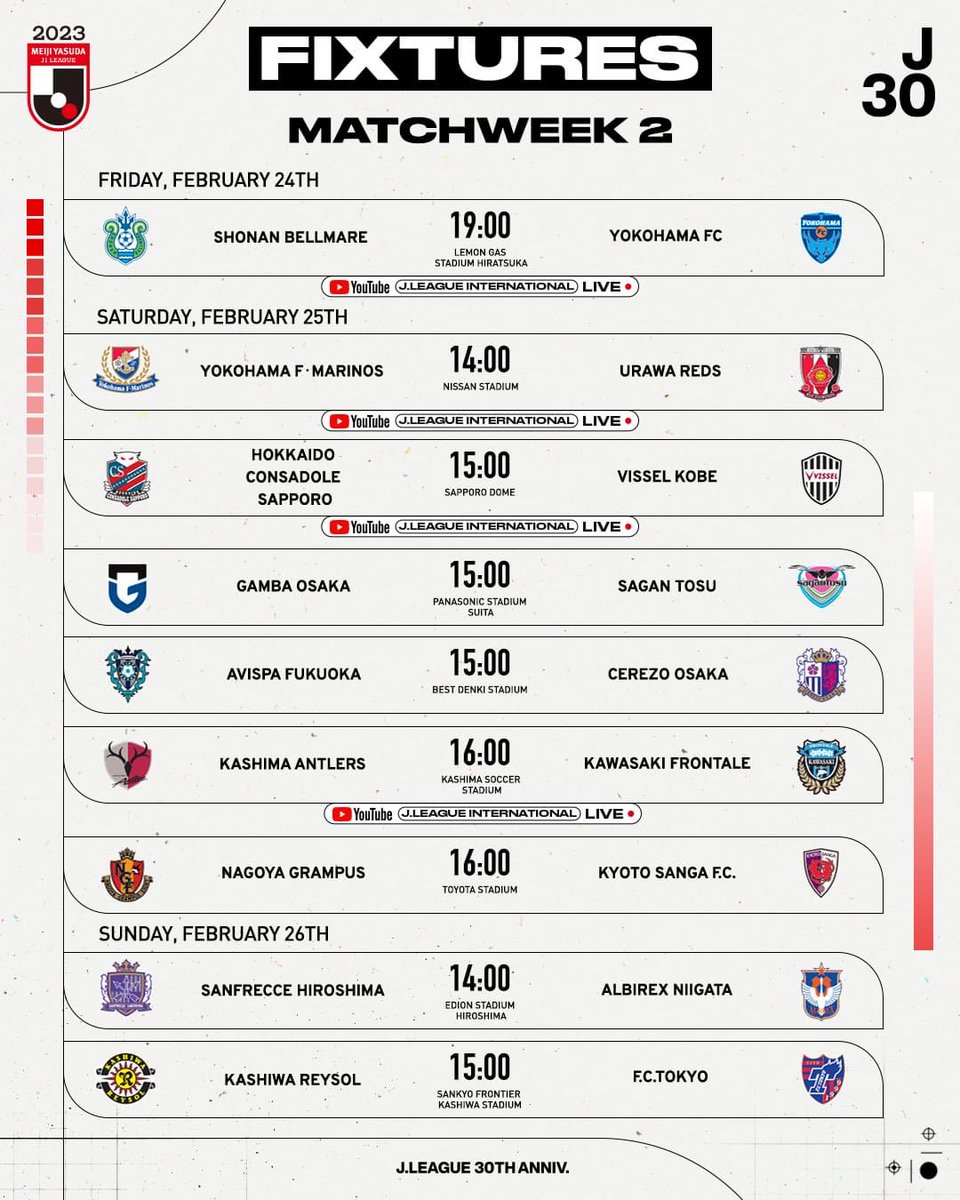 J_League_En's tweet photo. Which match are you most excited for? 🇯🇵⚽️ #JLEAGUE #J30 https://t.co/Ggr6h4d3p0