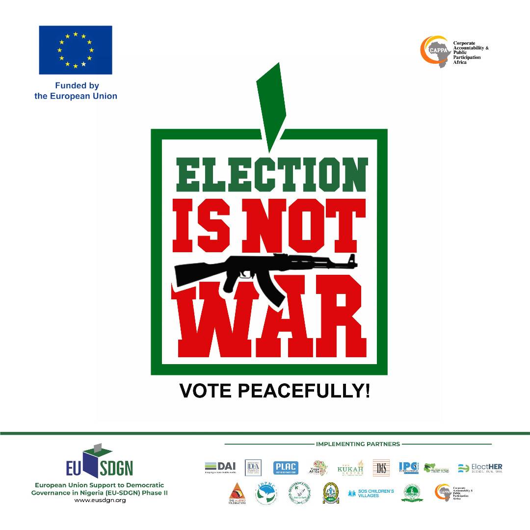 A peaceful election is the way forward, let's make it happen!! #2023Elections #EU4Democracy #electionsin2days @CAPPAfrica