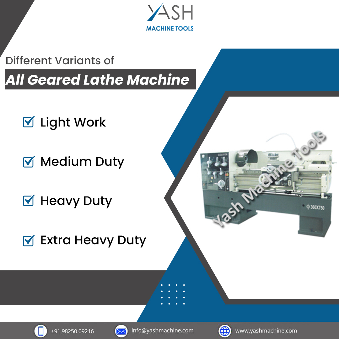 yashmachinetool's tweet image. Depending on the nature of work, the #AllGearedLatheMachine is available in DMTG types for light work, medium duty, heavy duty, and extreme #heavydutylathemachines for demanding performance.

For more details, visit us at yashmachine.com/product/all-ge…

#yashmachinetools #lathemachine