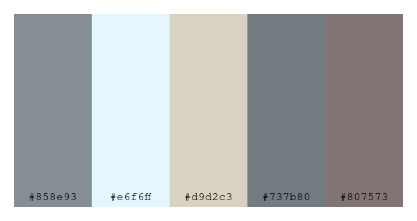 ColPaletteBot's tweet photo. Beep beep, here's a pretty color palette for you!
color-scheme.js parameters used:
- hue: 222
- variation: pale
- colors: #858e93, #e6f6ff, #d9d2c3, #737b80, #807573
Have a lovely day!
#twitterbot #colorpalette #colors #palette #prettycolors https://t.co/i6UG9NV7pn