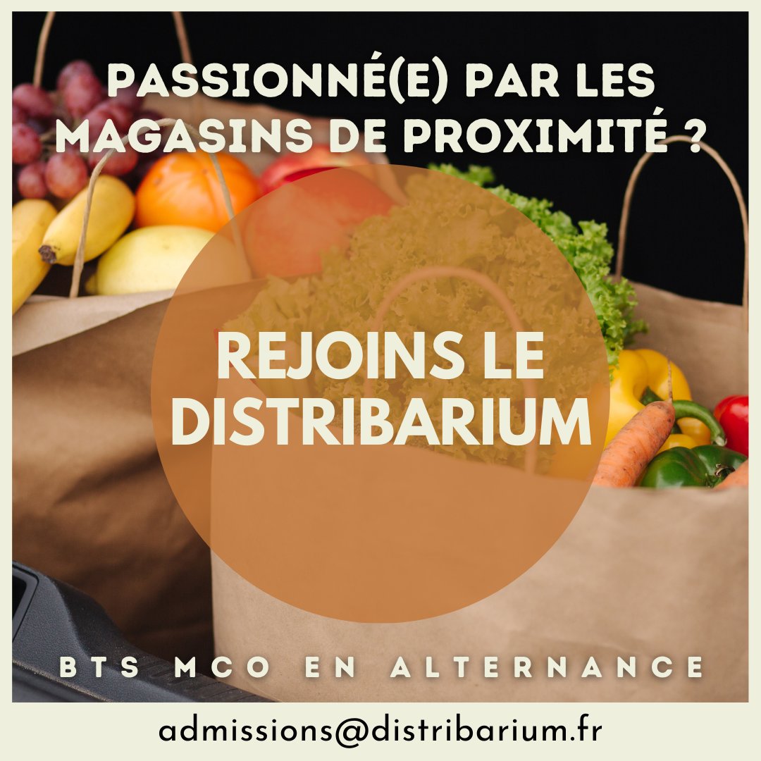 distribarium's tweet photo. Tu es passionné(e) par les magasins de proximité ?
Rejoins le Distribarium dans le cadre d'un BTS MCO en alternance !
Ecris-nous à admissions@distribarium.fr
Rejoins-nous à https://t.co/ApdfSGW721
#DISTRIBARIUM #APPRENTISSAGE #BTSMCO #PARIS #ALTERNANCE https://t.co/gTwSemueZc