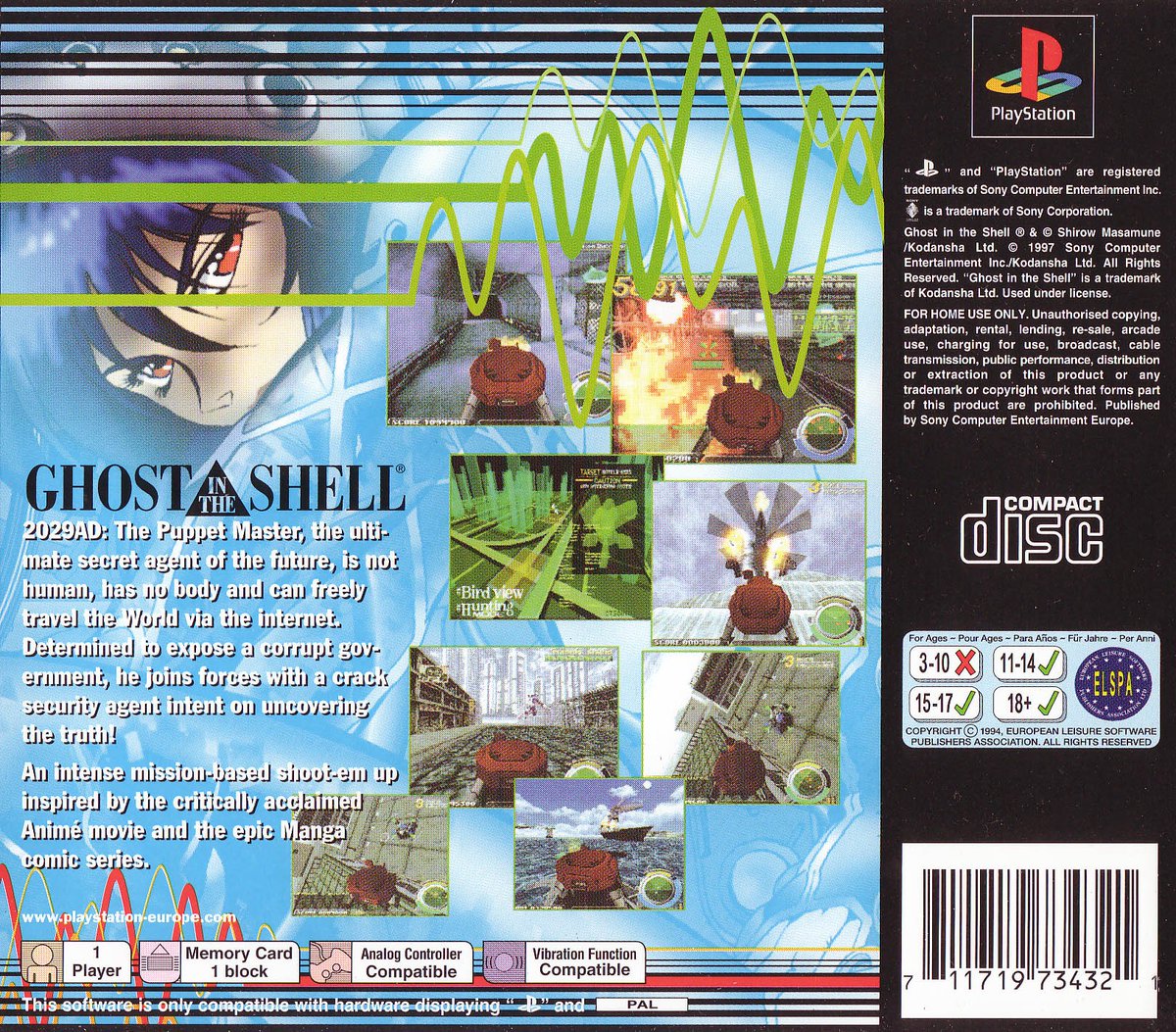 GHOST IN THE SHELL: In 1997 a rookie joined Public Security Section 9 in order to get to the bottom of a conspiracy. An action shooter for the PlayStation 1 from Exact and Production I.G did you ever take control of the Fuchikoma? #retrogaming #PlayStation #manga #90s #gaming