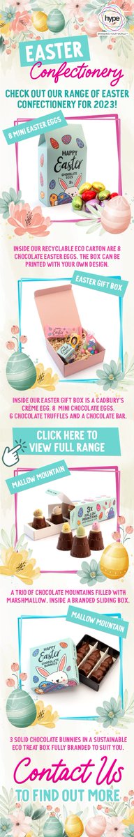 Easter Chocolate Now Available ! Delicious confectionery supplied in branded packaging. Get yours while stocks last ! conta.cc/3lZQSPK
conta.cc/3Ezb69c