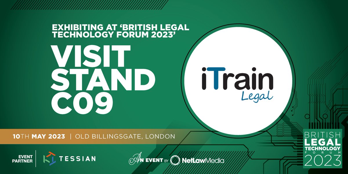 We are pleased to have <a href="/iTrainLegal/">iTrain Legal</a>  at this year's British Legal Technology Forum. 

You can visit them at stand C09

To find out more, click here britishlegalitforum.com/sponsor/itrain…

#BLTF2023 #LegalTech