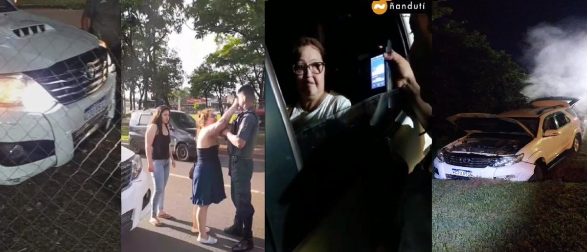 Una más de la señora de la Fortuner🤦‍♀️

María Silvia Bogarín (52) protagonizó un nuevo accidente de tránsito a bordo de su camioneta. 

Aparentemente estaba bajo los efectos del alcohol. #1020AM