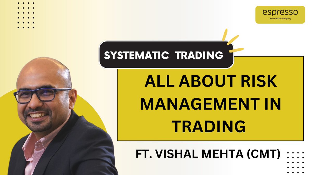 espressoinvest's tweet photo. Check out new video on risk management in trading Ft. Vishal Mehta
Click to know more - https://t.co/PzVhYMu2Qd
#EspressoInvest #MyEspresso #LearnTradingWithEspresso #Vishalmehta #rulebasedtrading #systematictrading #stoploss #riskmanagement #Riskintrading https://t.co/if8K8QGxIg