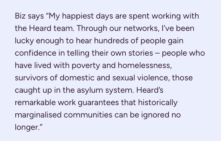 Honoured to be involved with @HeardOrg - the most remarkable people I know. Find out more about the charity’s work: heard.org.uk