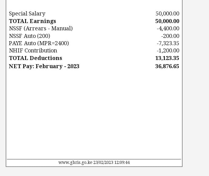 uhckenya254's tweet photo. Some of the UHC staffs payslips as of february 2023.
Working as a UHC staff in kenya is one of the 1000 ways to die.
We shall not relent in the quest to persuade the government to employ the UHC staffs on PNP.
Its their employment right! 
#pnpforuhchealthcareworkers
#uhckenya https://t.co/uoAsBmXEnB