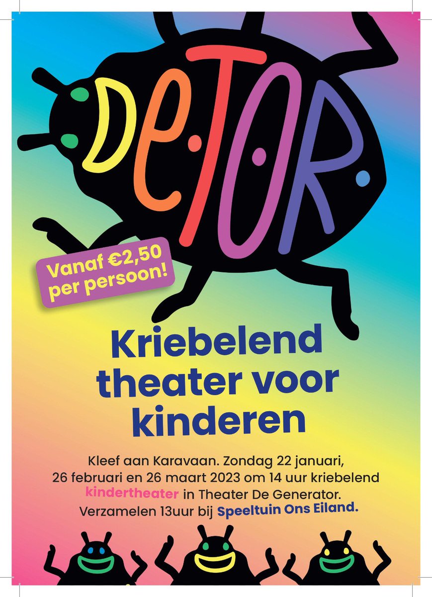 0jitske0's tweet photo. Wist je dat Theater en Productiehuis De Generator een ontzettend leuk jeugdtheaterprogramma heeft? Aanstaande zondag kunnen de kleine theaterliefhebbers kijken en meedoen met Streep Wiel Rol, een ode aan beweging, onderzoeken en ervaren. Tickets: https://t.co/rkEEgq9yzN https://t.co/Cg4bmlqucS