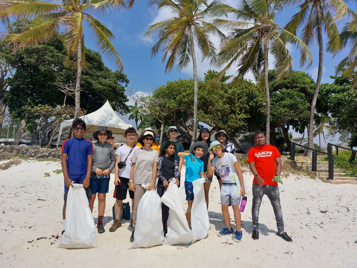 CESKenya's tweet photo. Last week, another @CampsInternational group joined us from the UAE for our #marine #education programme. We did a beach clean-up and educational activities centred on #plasticpollution, #seaturtle conservation and coastal marine habitats. 
#conservationeducation #diani #kenya https://t.co/bBkZMWqisK