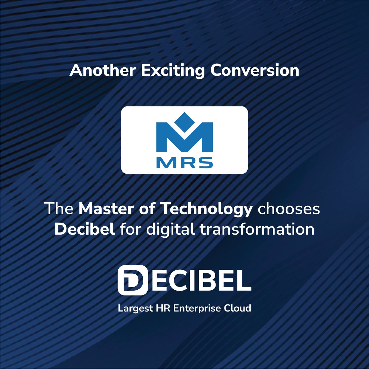 decibel_hrms's tweet photo. We are excited to collaborate with another great company - @MRSTechOfficial and be part of their digital transformation journey.

#decibel #decibelhrms #cloudenterprise #HRMS #software #cloud #MRSGroup #Technologies #industry #itservices  #digitaltransformation   #decibel360cloud https://t.co/D1OYlMhICm
