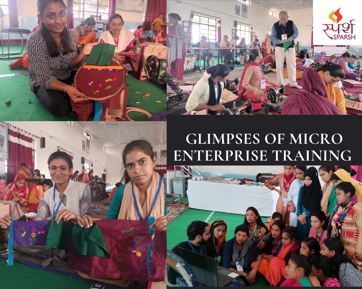 SocialSparsh's tweet photo. A big step towards women’s financial empowerment: 60 women previously trained in basic cutting &amp; tailoring are now undergoing a high end training in cutting, stitching &amp; surface embellishment. National Institute of Fashion Technology (NIFT) has been engaged for this purpose. https://t.co/BD52m83vTE