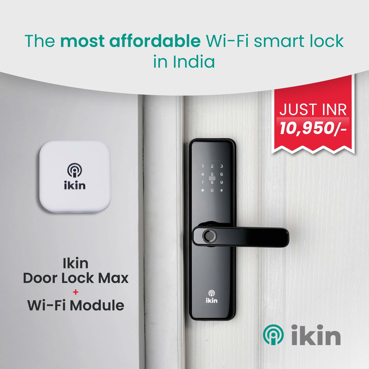 IkinGlobal's tweet photo. Get your Wifi smart door lock for just INR 10,950/- !
.
@ikinglobal making convenience affordable for everyone in India. 
.
Check bio for Amazon link or Call 1800-212-2012 to book your smart door lock today.
.
Limited period offer!
.
.
.
#offer #amazonfinds #smartdoorlock https://t.co/mU0f5lrJ5F